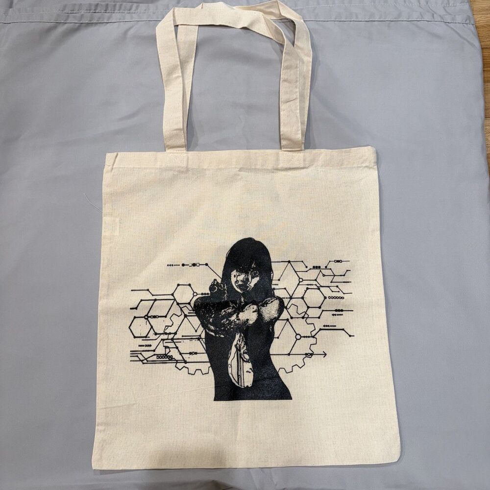 Hand Screen Printed Cyber Y2K Graphic Tote Bag Alternative Streetwear